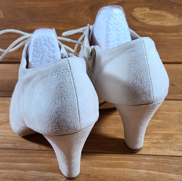 Faux Suade Lace Up Heel - Picture 2 of 3